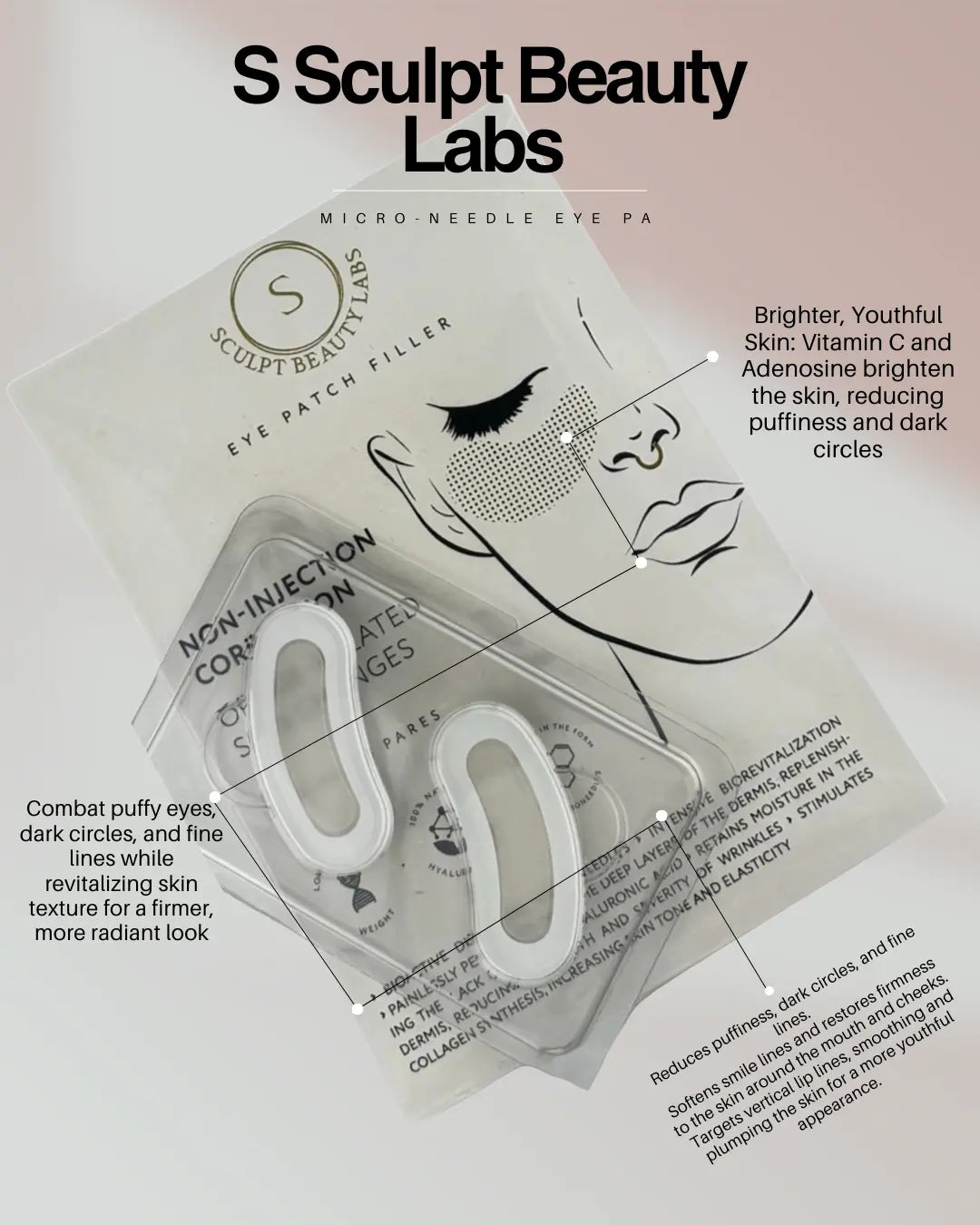 Microneedle Under Eye Patches 5 pairs.