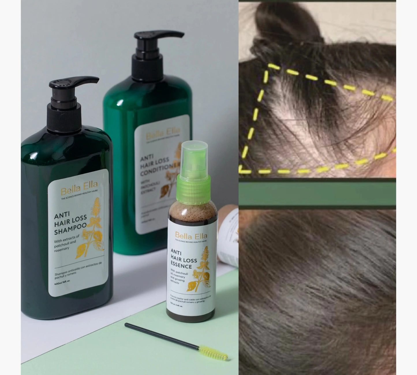 Bella Ella Beauty Conditioner with Patchouli Extract and Anti-Static Effect for Hair Extensions