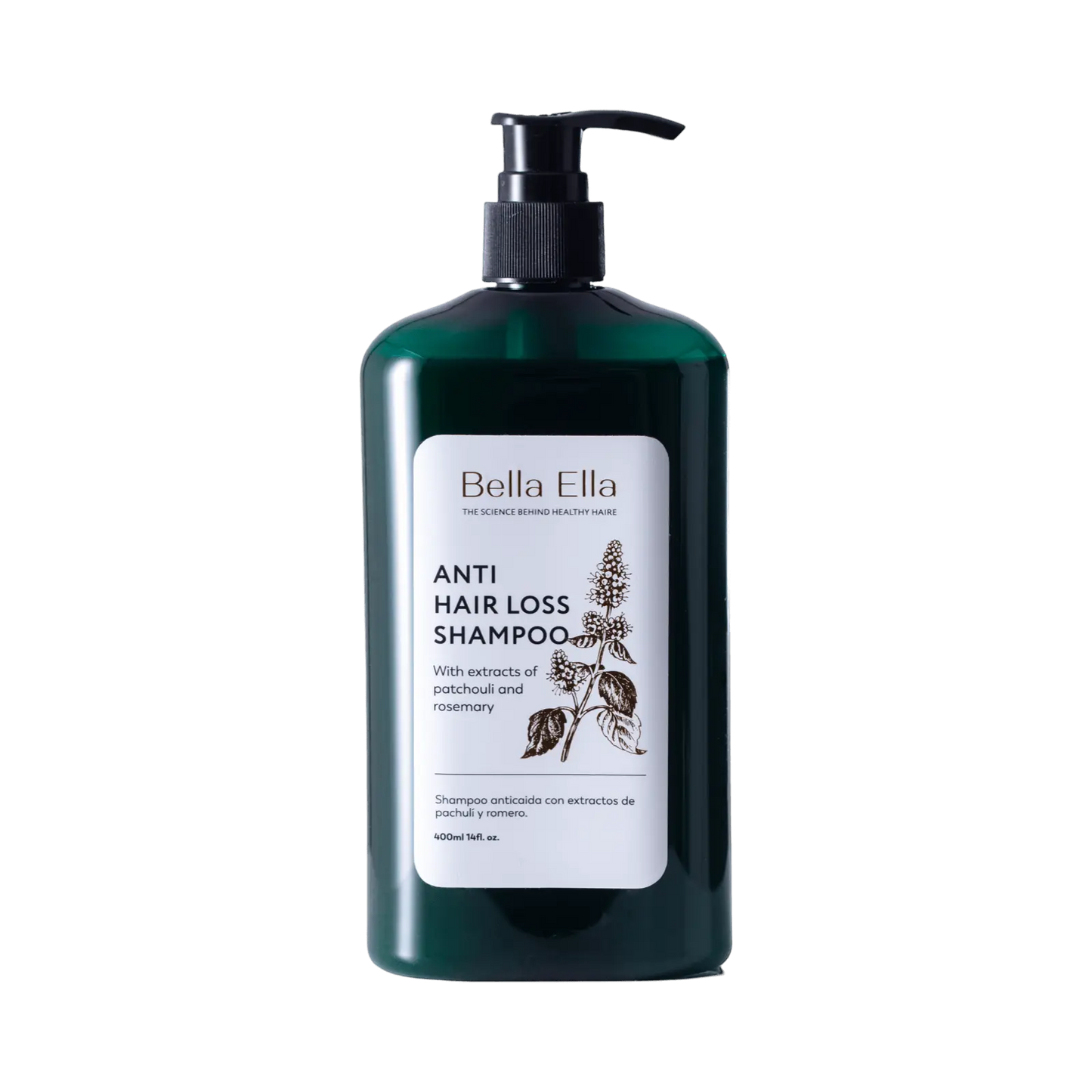 Anti-Hair Loss Shampoo Bella Ella Beauty with Patchouli Extract for Scalp and Extensions S Sculpt Beauty Labs