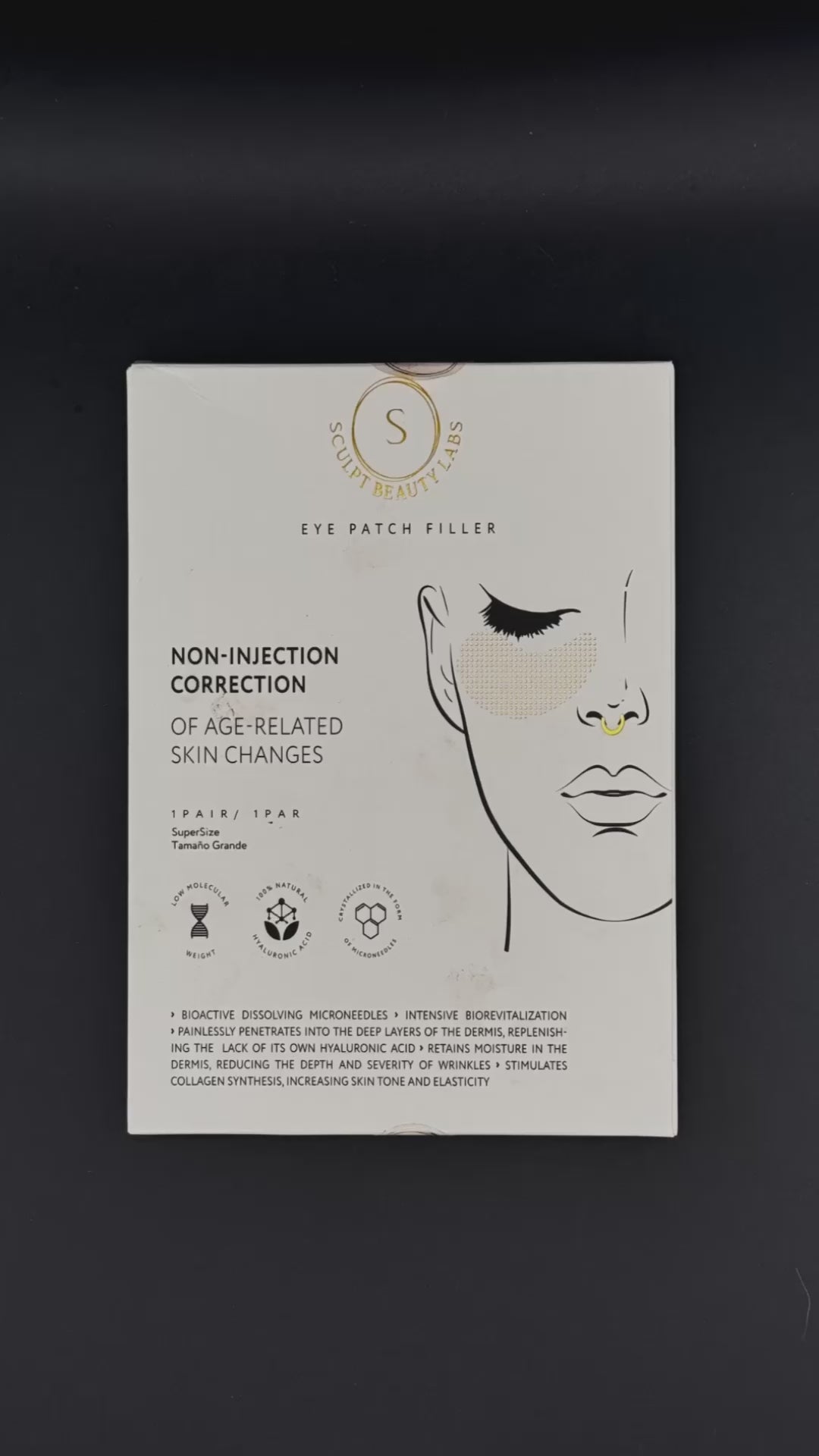 Microneedle Under-Eye Patches, designed to reduce wrinkles, fine lines, puffiness, and dark circles.